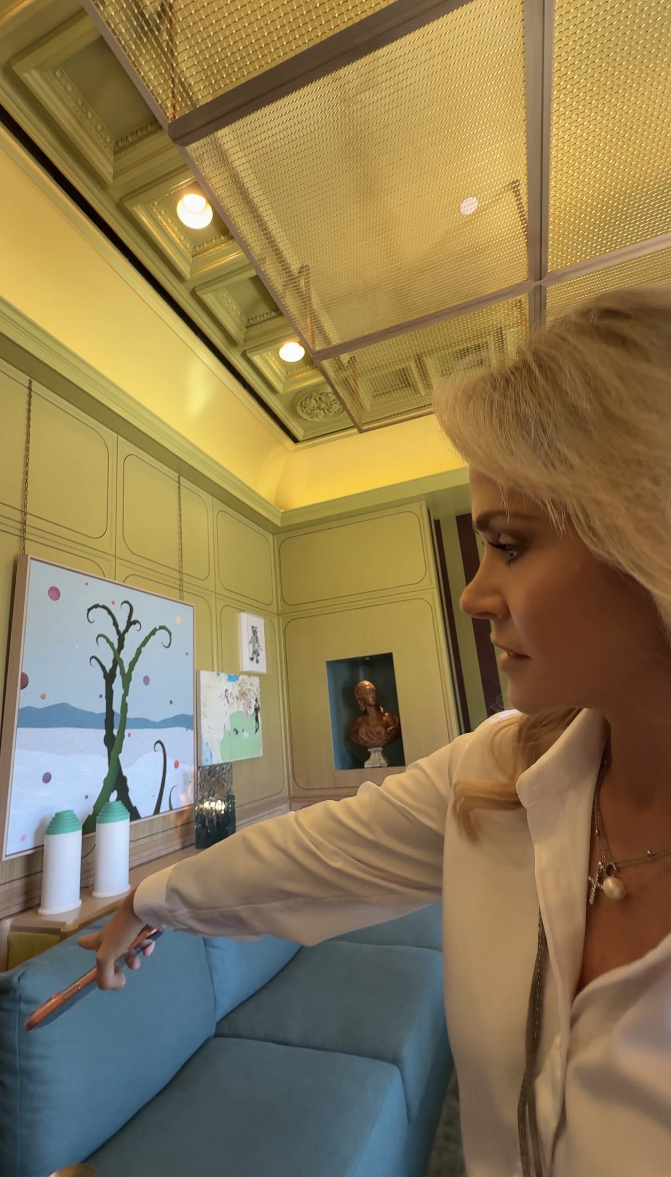 Christine Goodwin, a luxury realtor, in a thoughtfully designed Dallas interior.