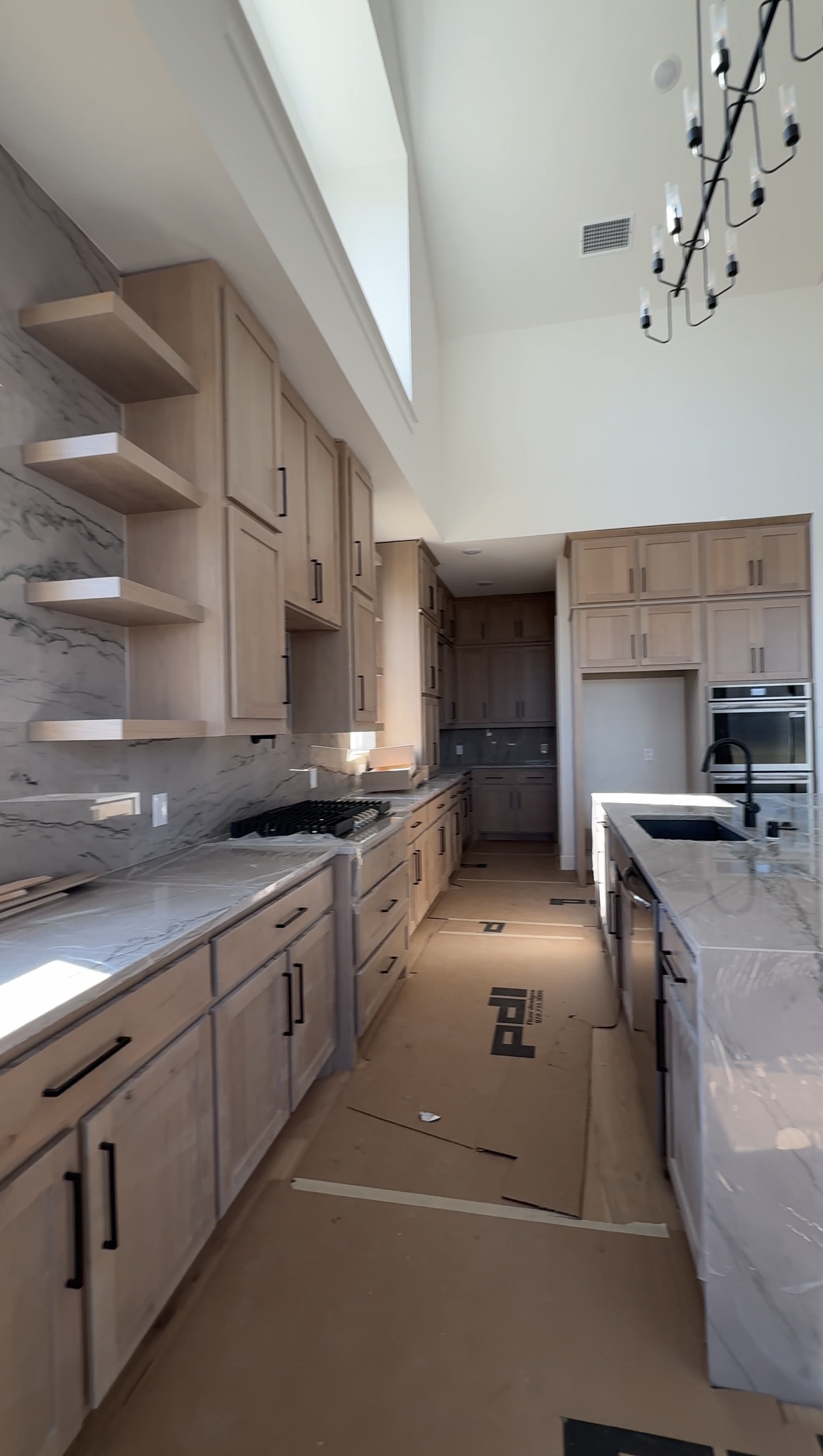 Luxury new construction kitchen nearing completion in Texas custom home build