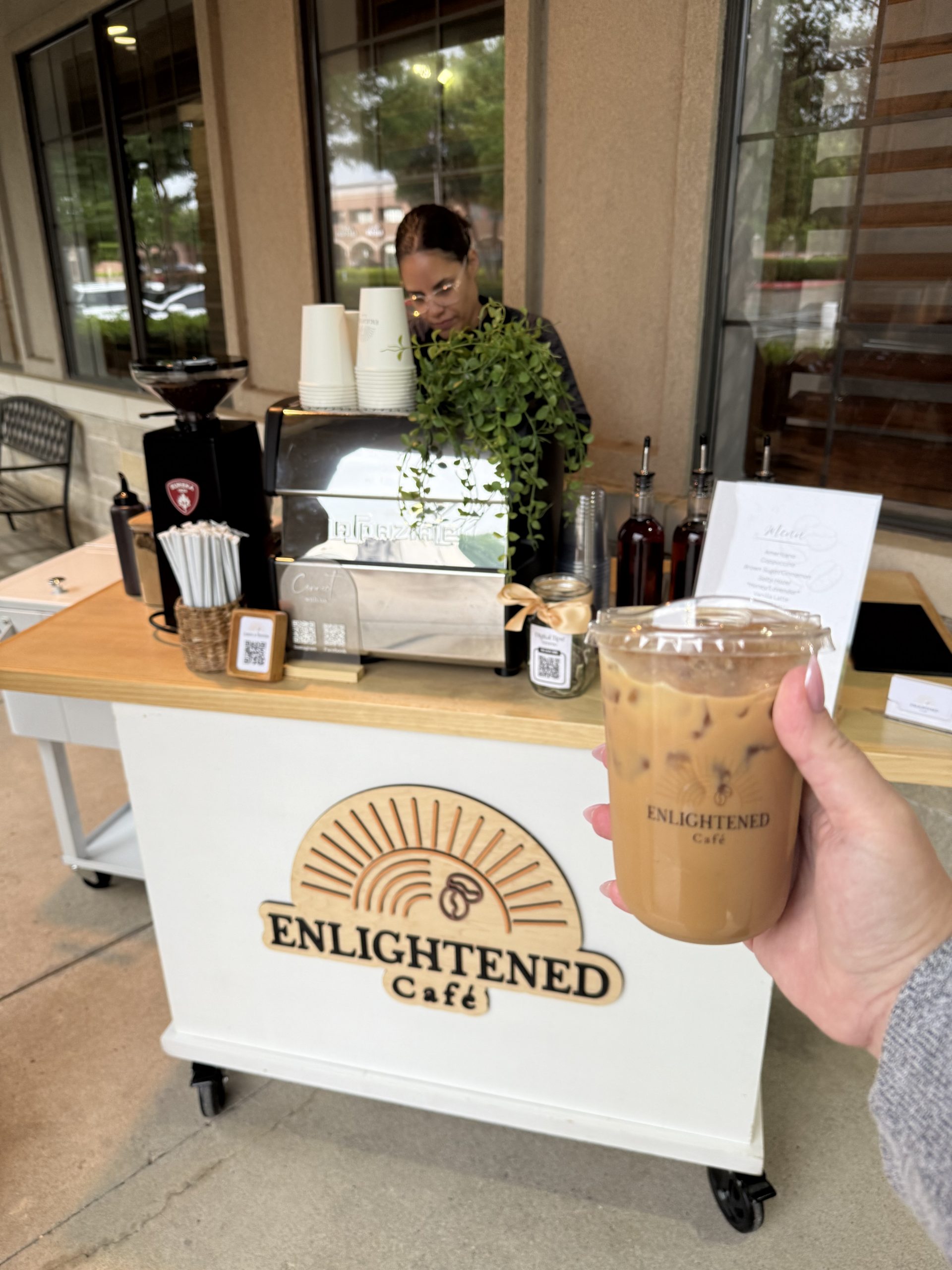 Iced coffee served at Plano Texas real estate event