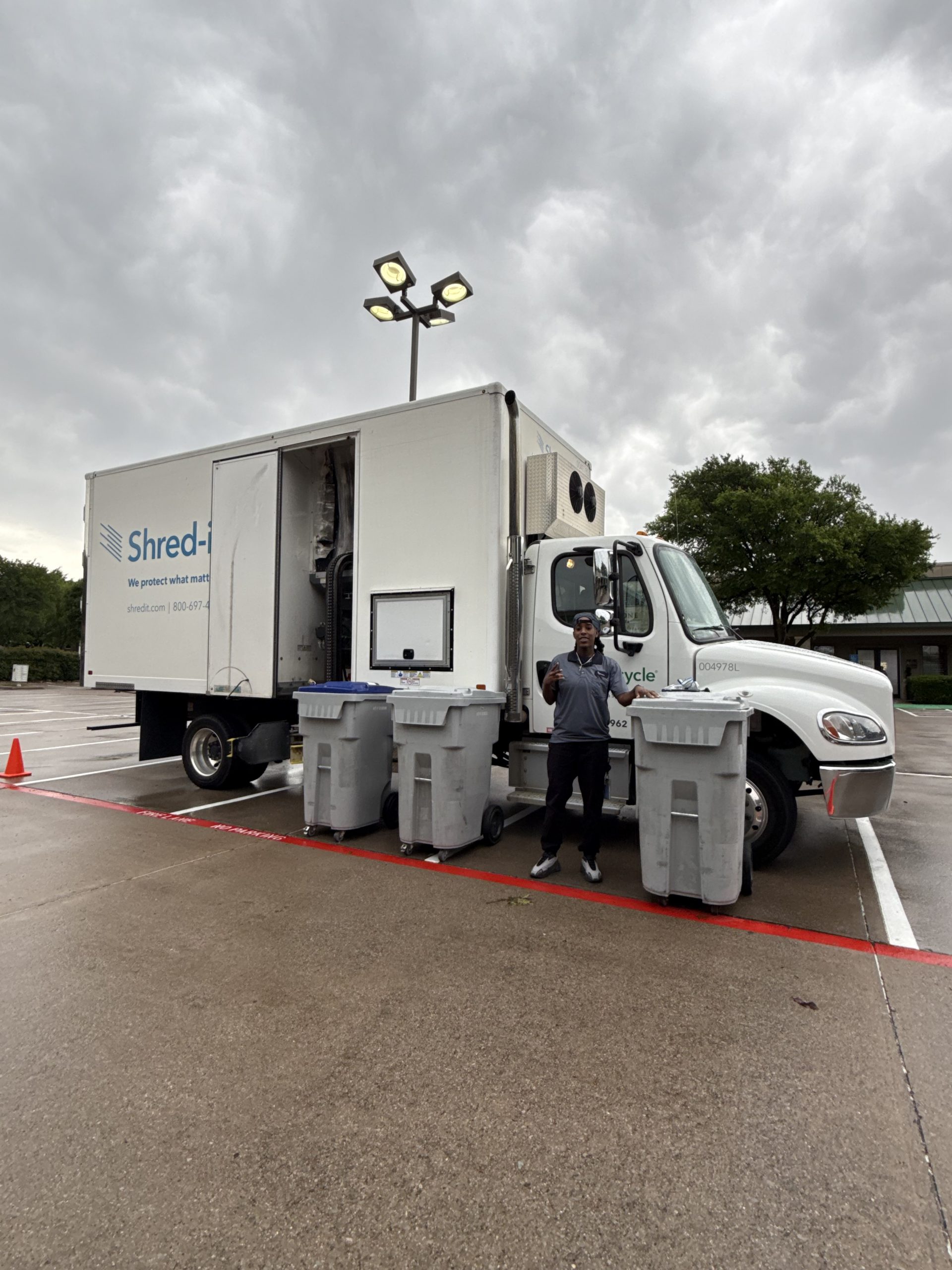 Shred-it truck at community shred event in Plano Texas